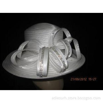 Custom Comfortable Ladies White Church Hats ,  Women Church
